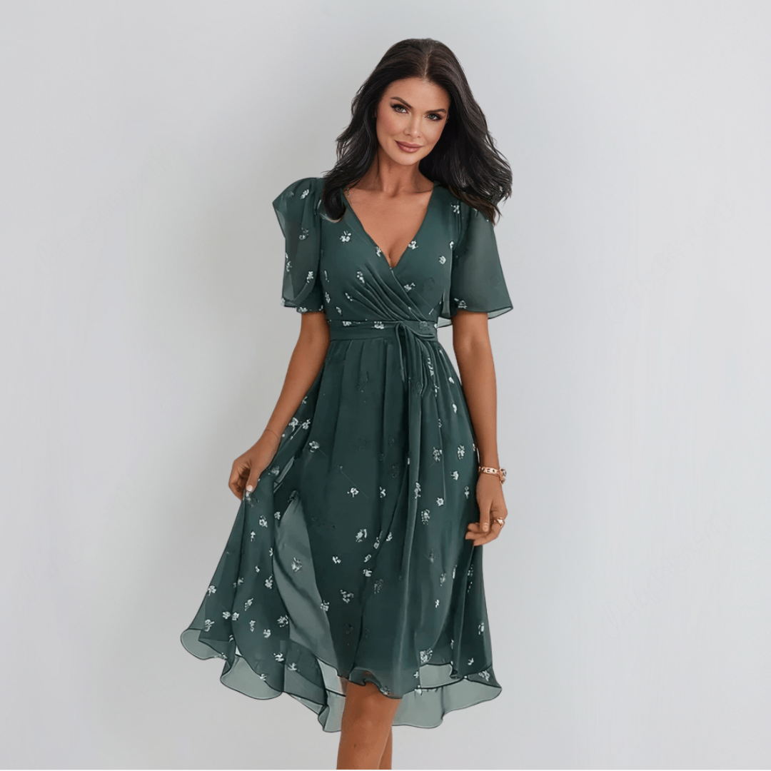 Lenka | Elegantna obleka z V-izrezom