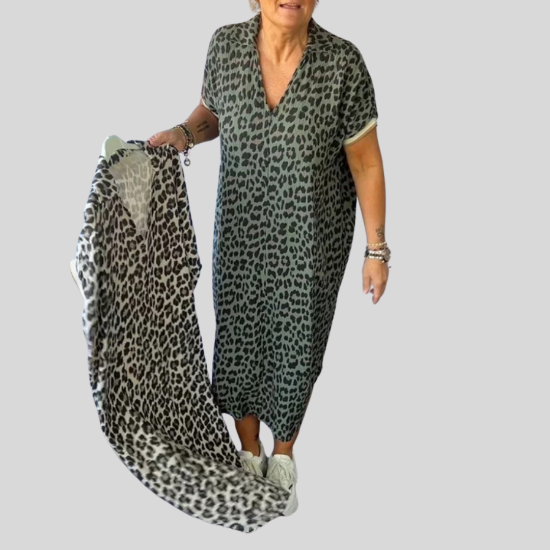 Natalie | Stilske leopardjeve midi obleke