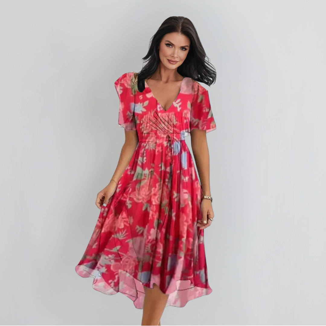 Lenka | Elegantna obleka z V-izrezom