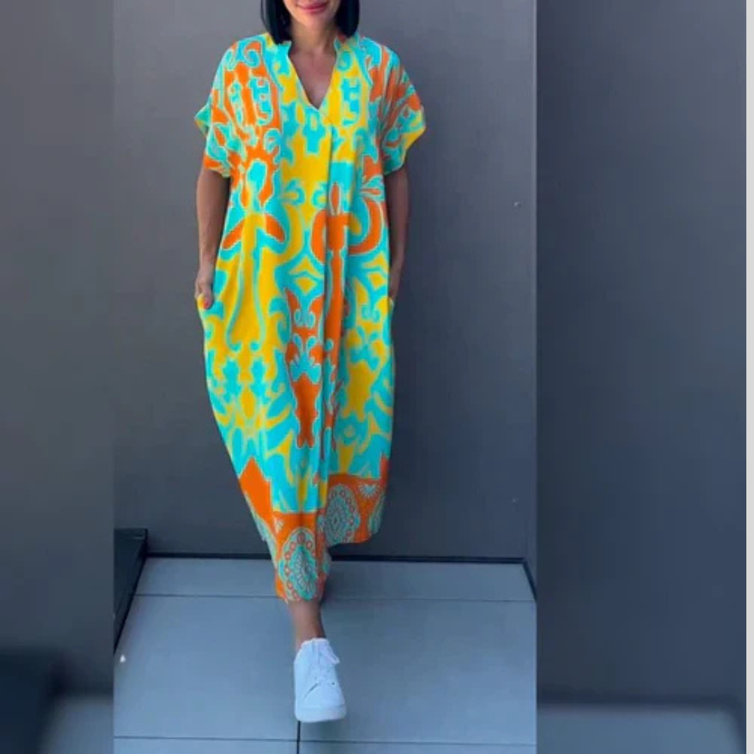 Michaela | Romantična cvetna obleka za eleganten videz