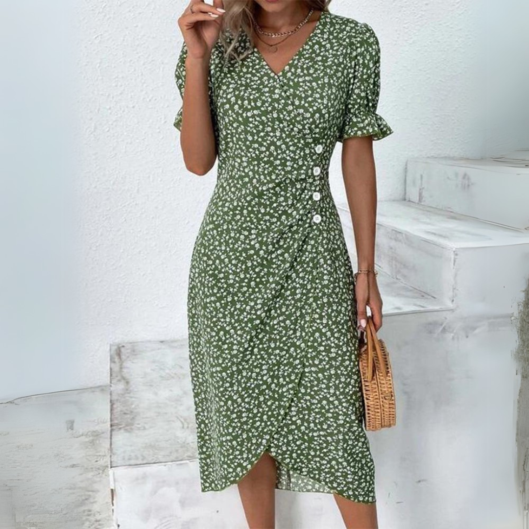 Helena | Eleganten cvetlični midi obleki
