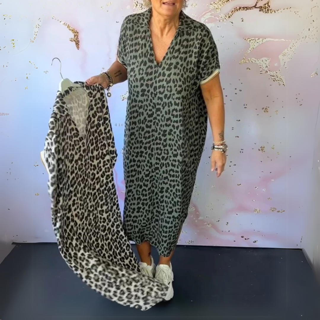 Natalie | Stilske leopardjeve midi obleke