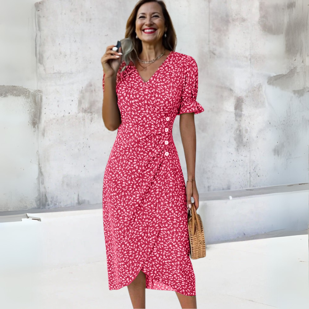 Helena | Eleganten cvetlični midi obleki