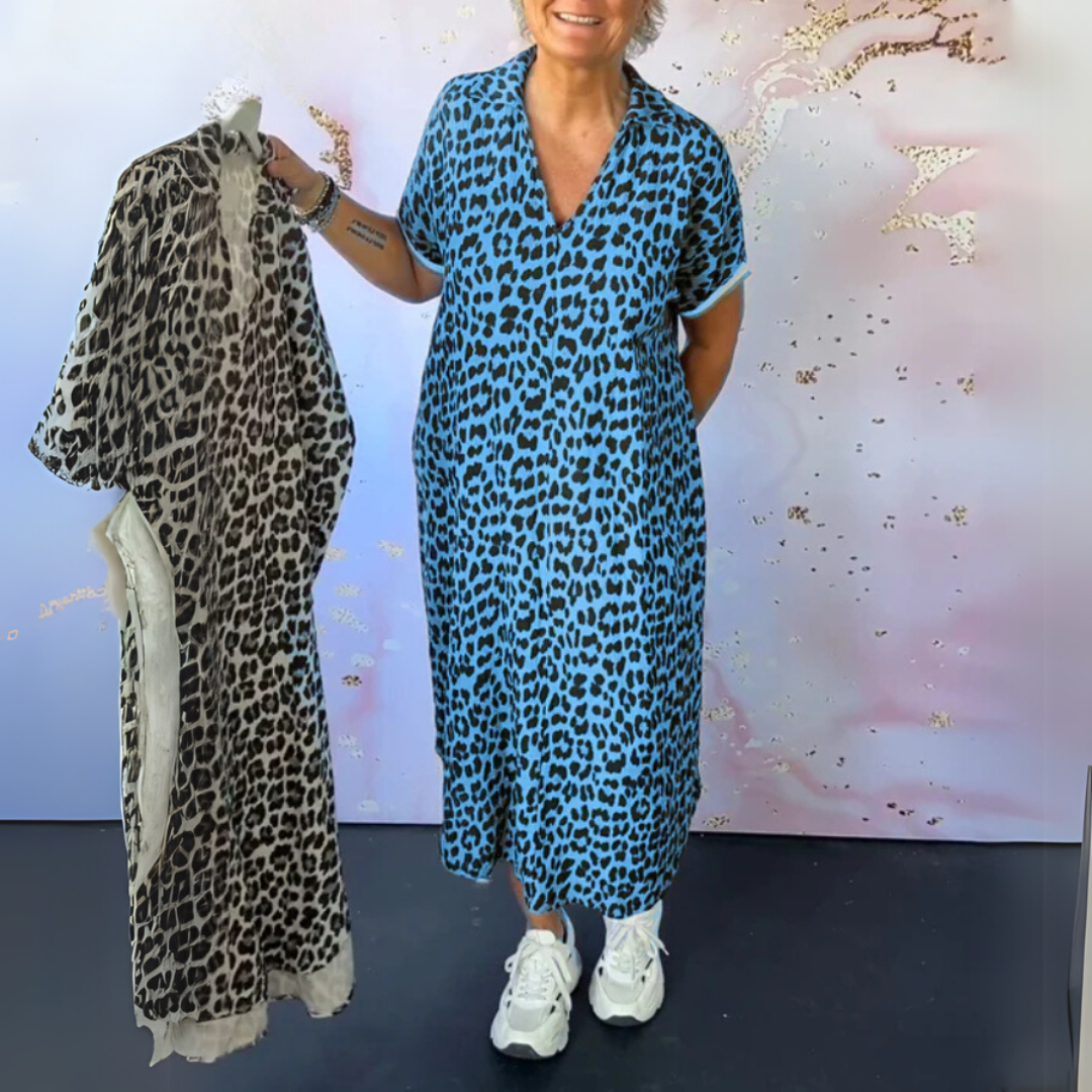Natalie | Stilske leopardjeve midi obleke