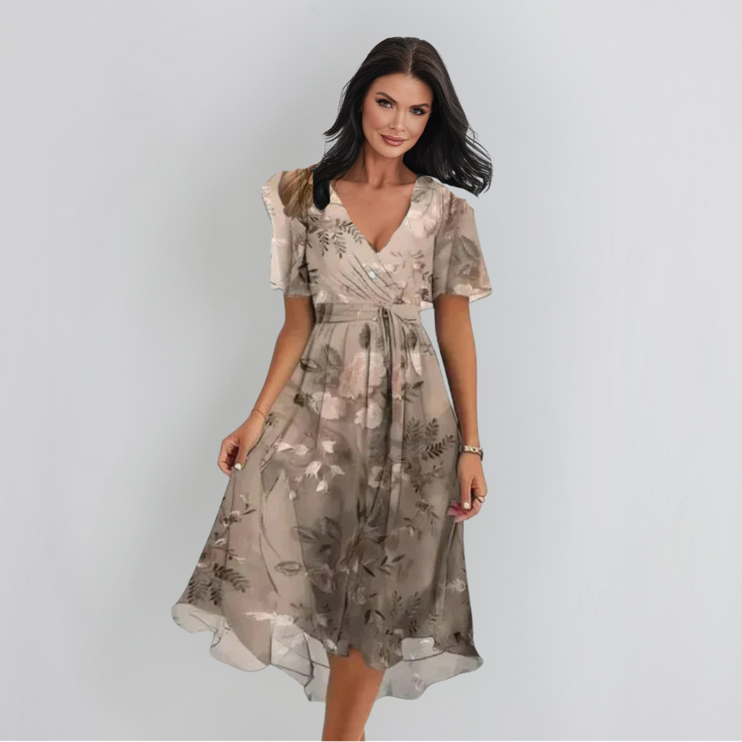Lenka | Elegantna obleka z V-izrezom