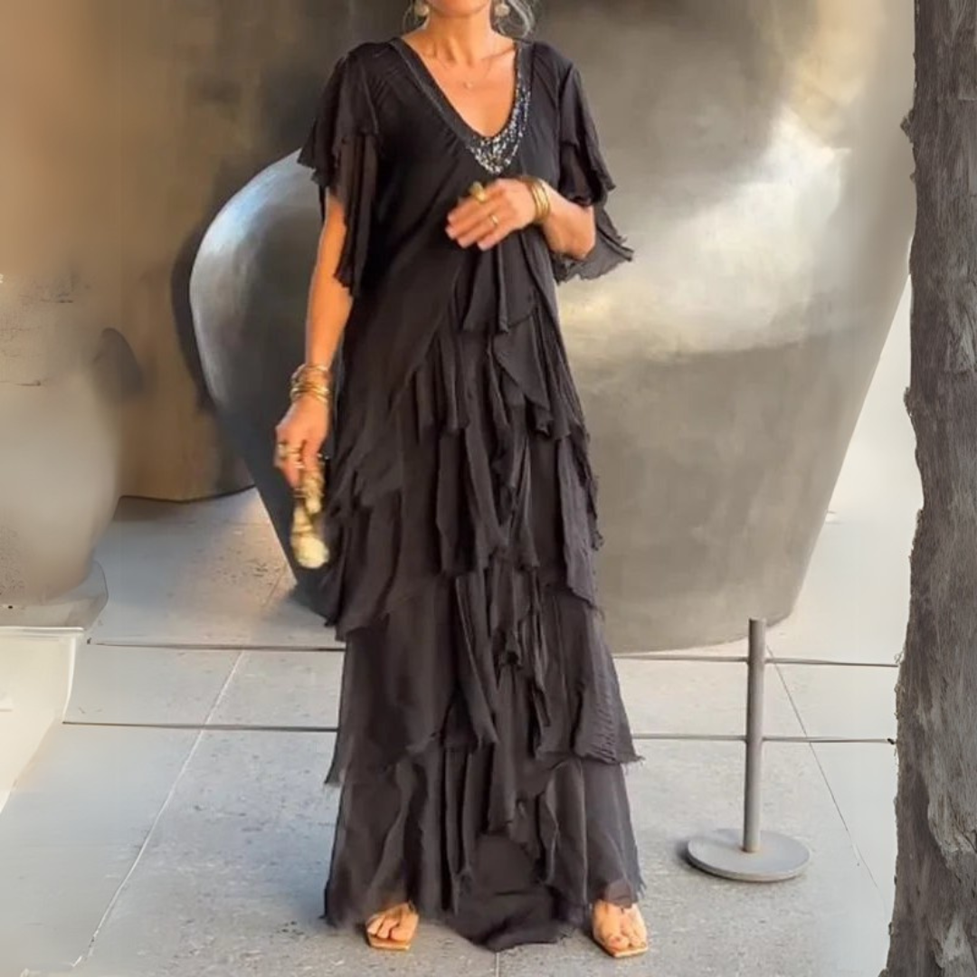Valerie | Elegantna dolga čipkasta obleka