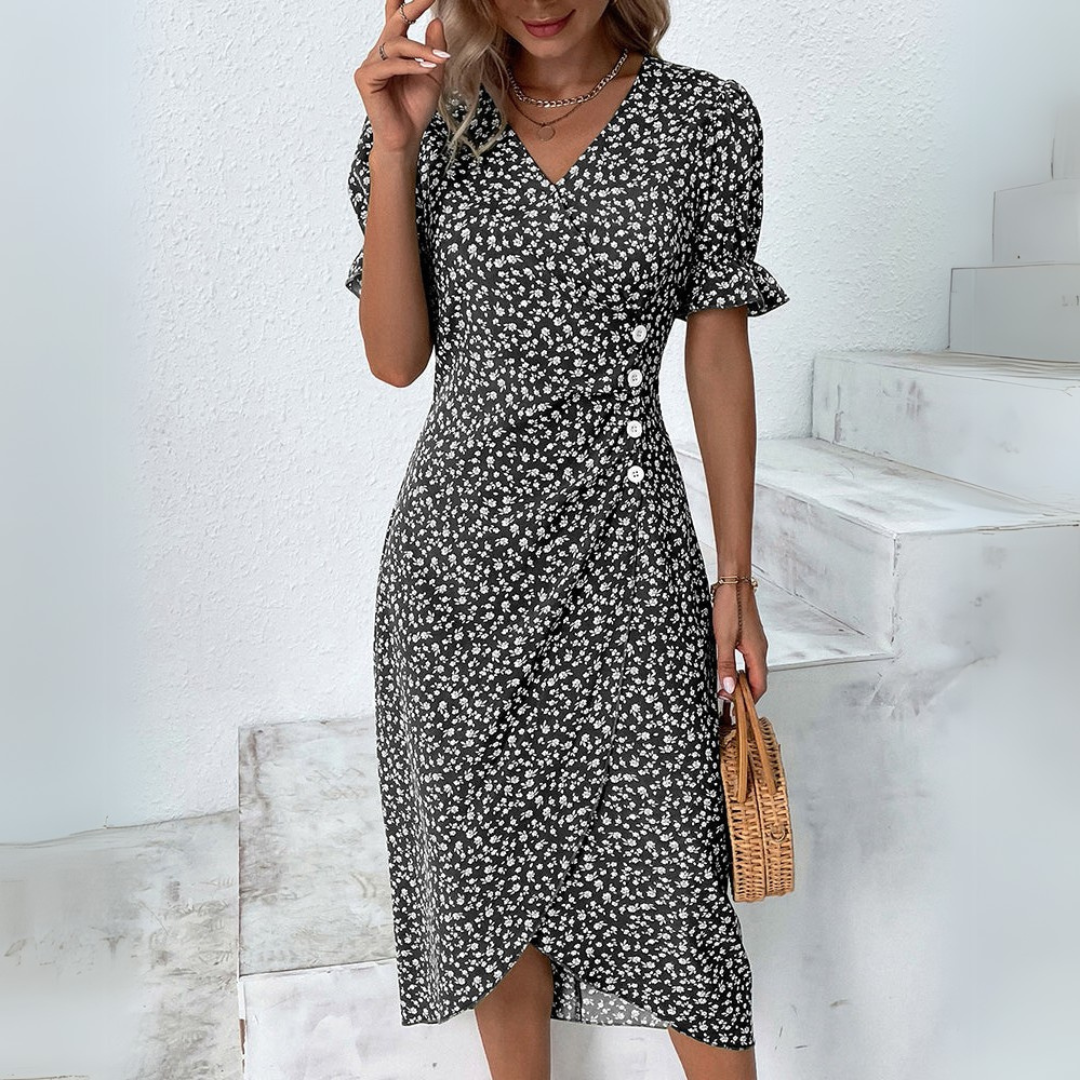 Helena | Eleganten cvetlični midi obleki