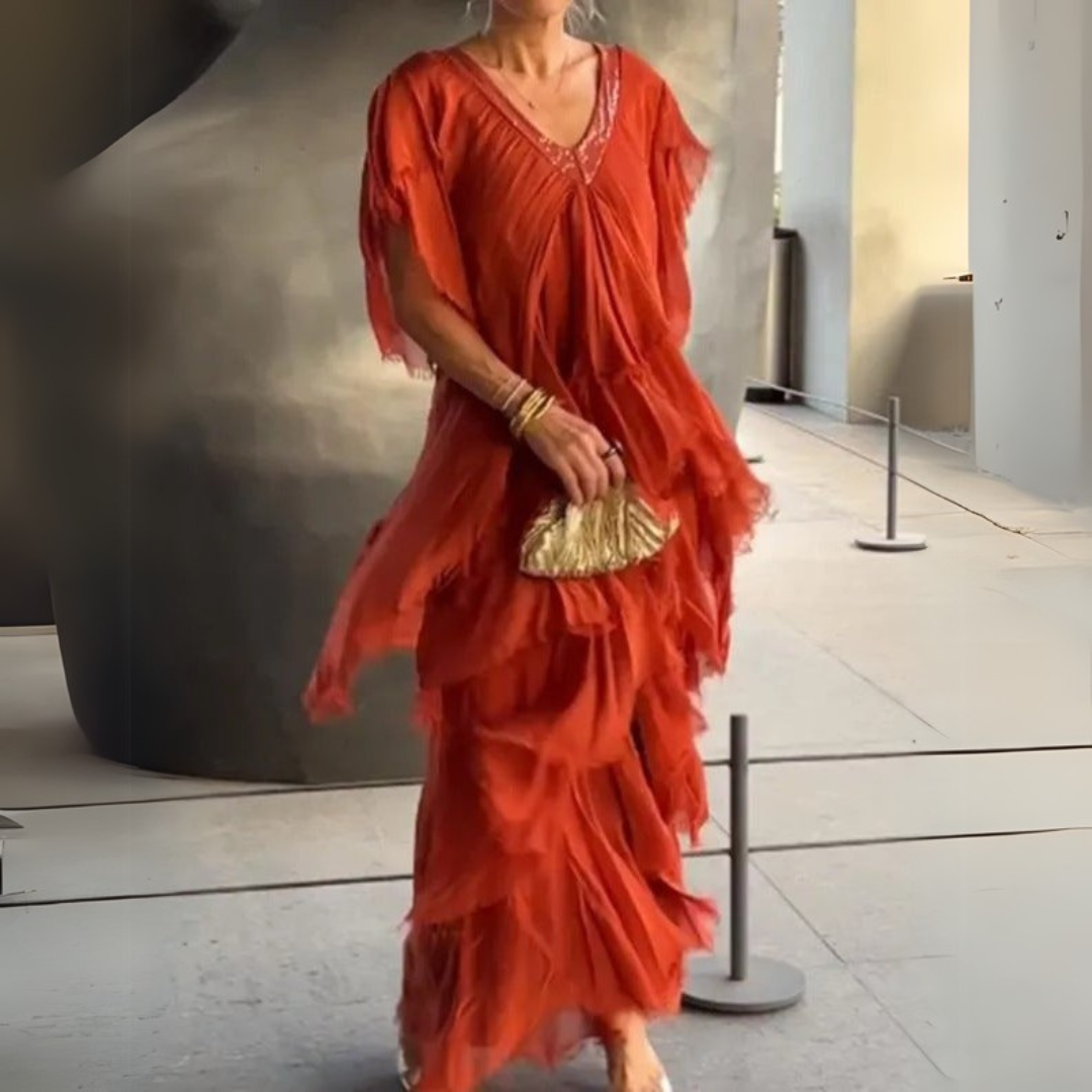 Valerie | Elegantna dolga čipkasta obleka