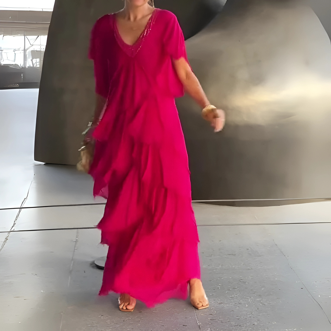 Valerie | Elegantna dolga čipkasta obleka