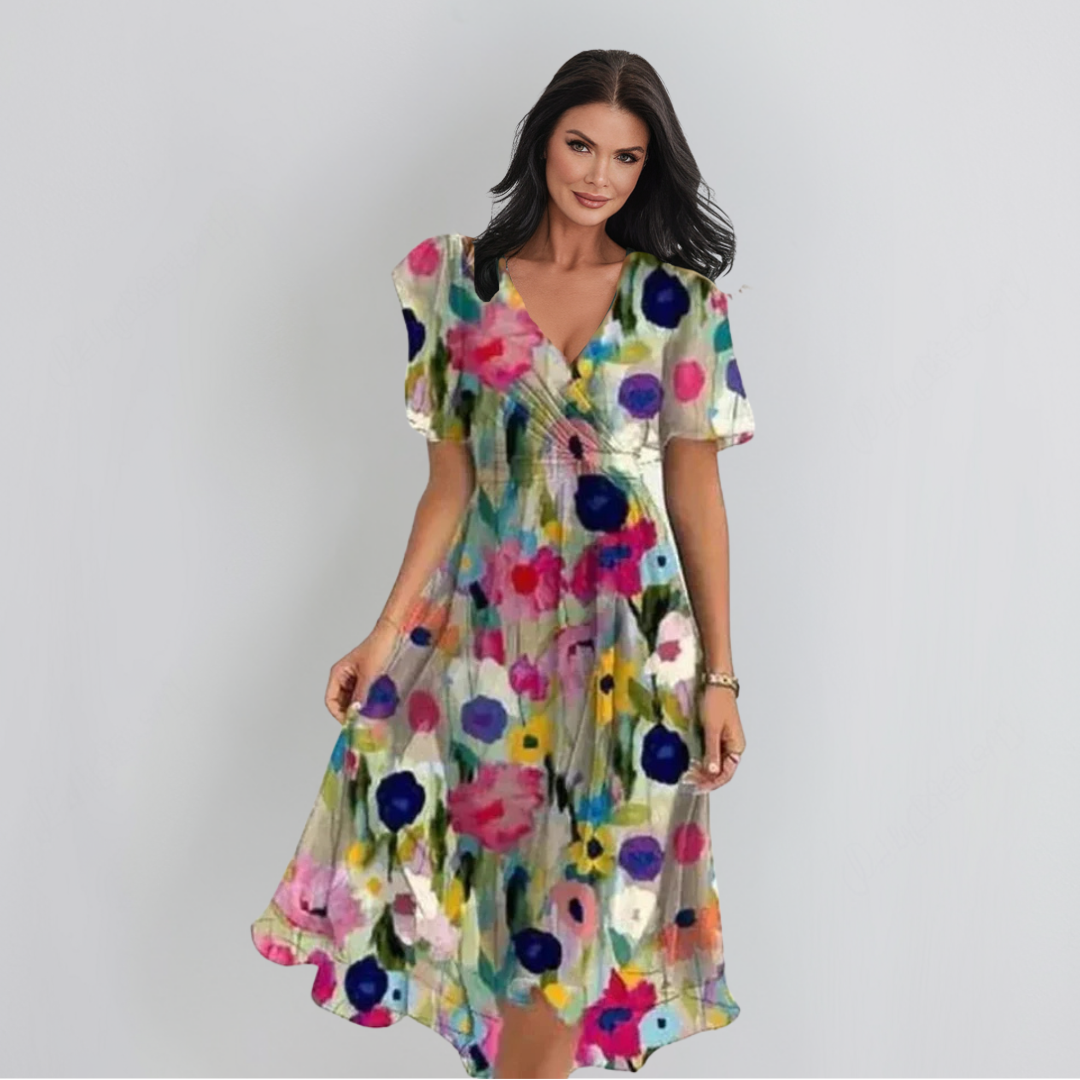 Lenka | Elegantna obleka z V-izrezom