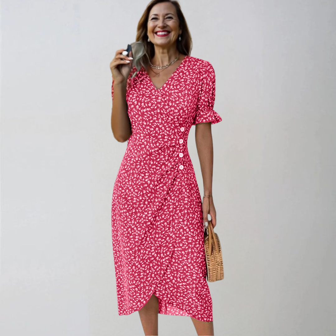 Helena | Eleganten cvetlični midi obleki
