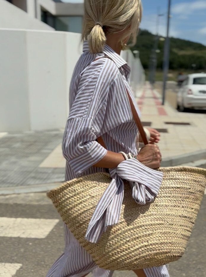 Nikol | Črtaste srajčne obleke z modernim krojem