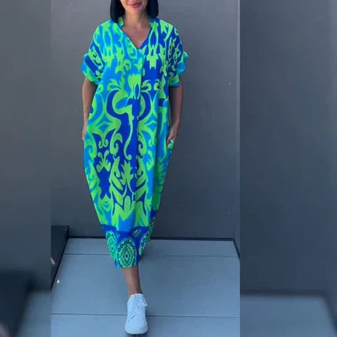 Michaela | Romantična cvetna obleka za eleganten videz